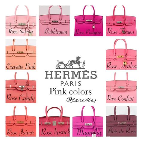 hermes rose azalee comparison|Hermes bag color chart.